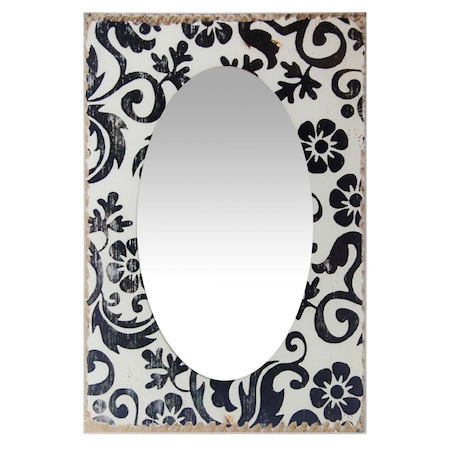 Infinity Instruments French Country Floral - H 24" W 16" Antique White Glass Decorative Frame 15431